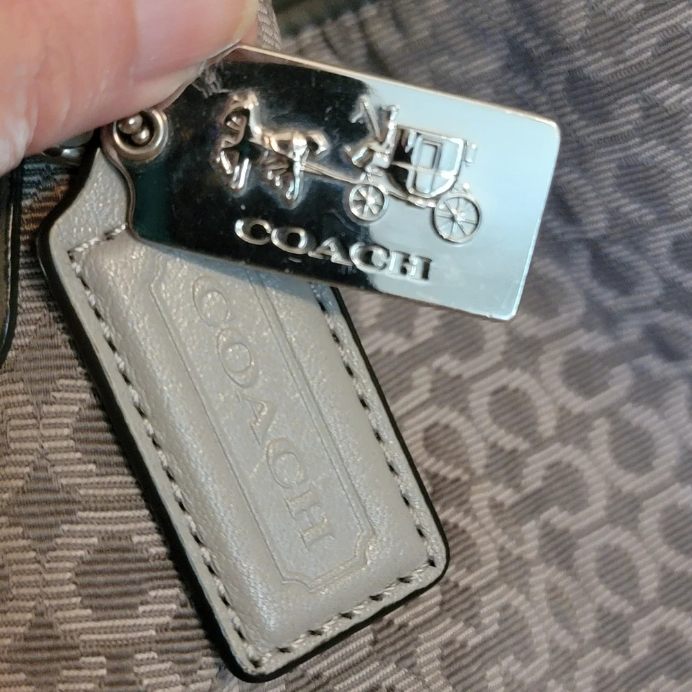 Coach Gray Signature Canvas Shoulder Bag